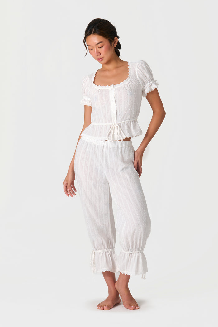 COTTON DOBBY CAPRI WHITE