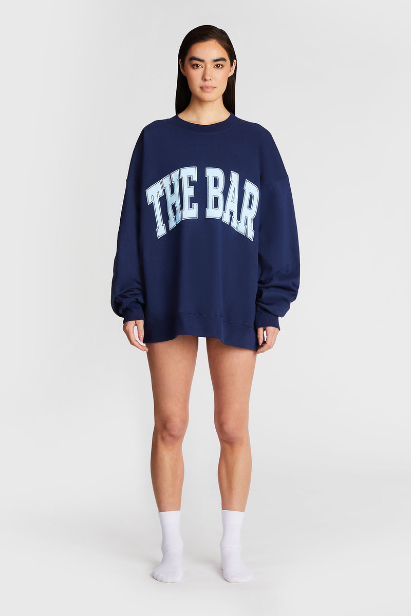 VARSITY SWEATSHIRT NAVY BABY BLUE