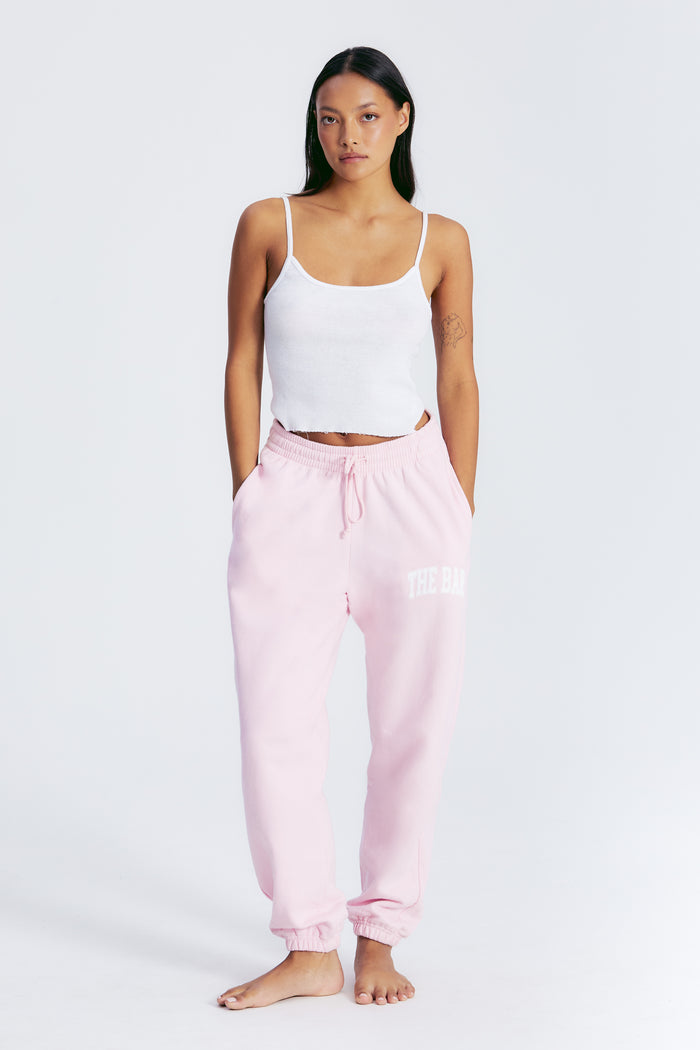 VARSITY SWEATPANTS BLUSH/WHITE