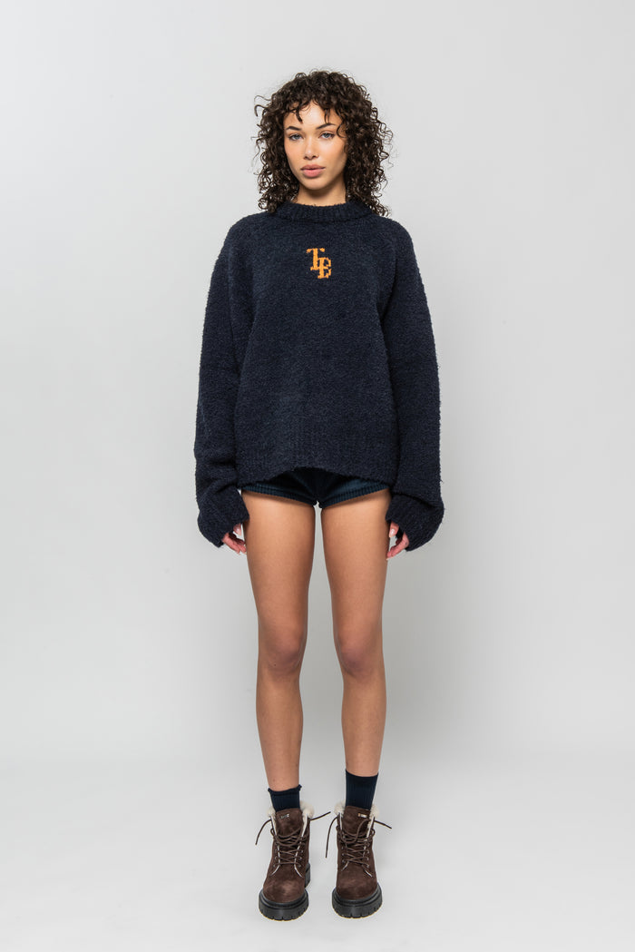 BOUCLE SWEATER NAVY / EMBER
