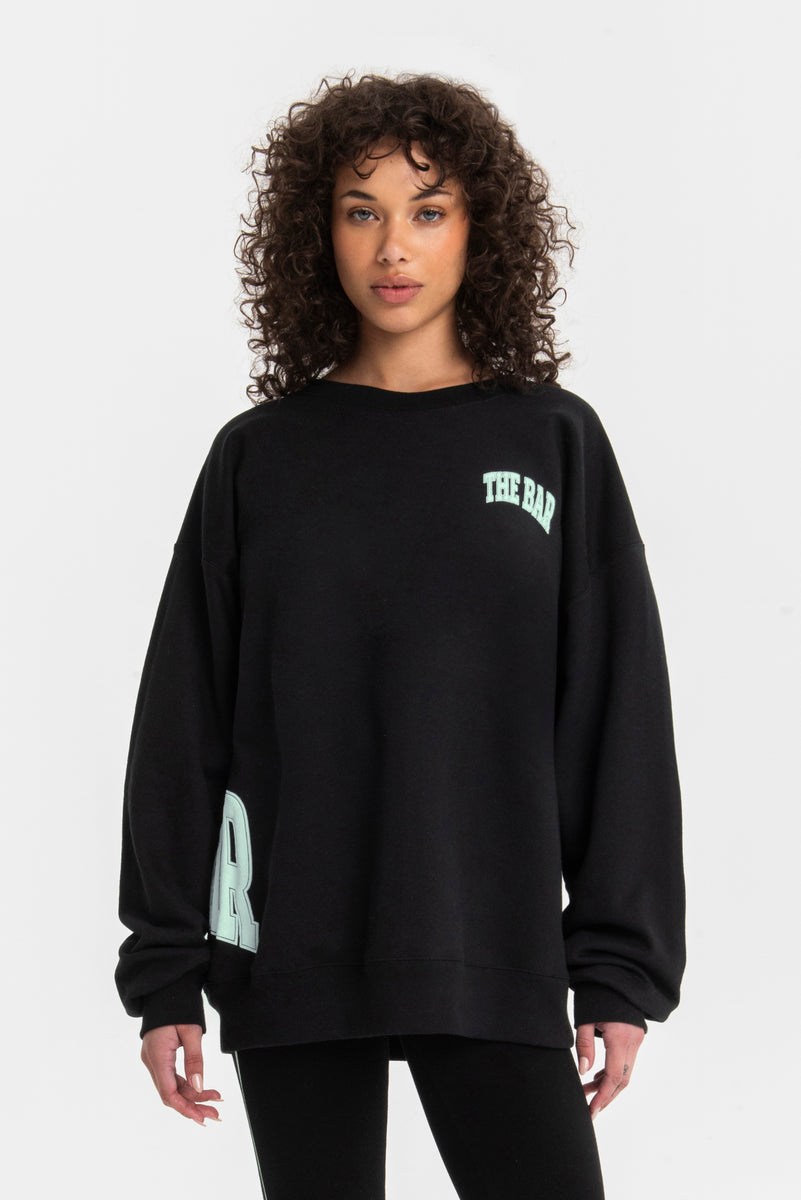 VARSITY WRAPPED SWEATSHIRT BLACK/MINT – The Bar