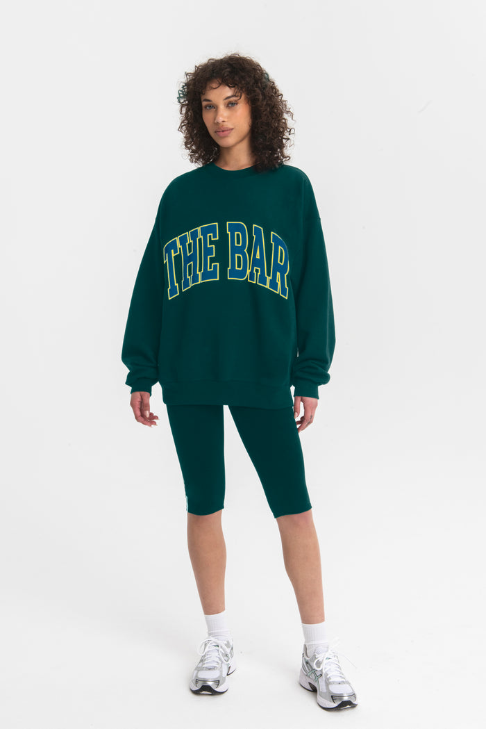 VARSITY OUTLINE SWEATSHIRT HUNTER GREEN/NAVY/YELLOW