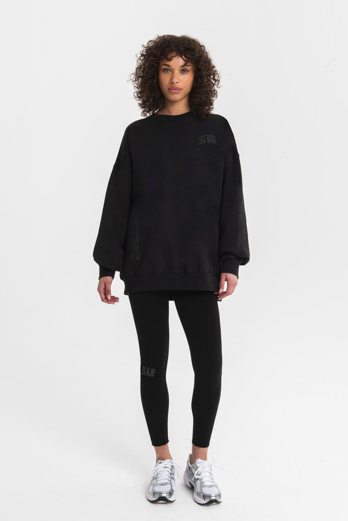 VARSITY WRAPPED SWEATSHIRT BLACK/BLACK