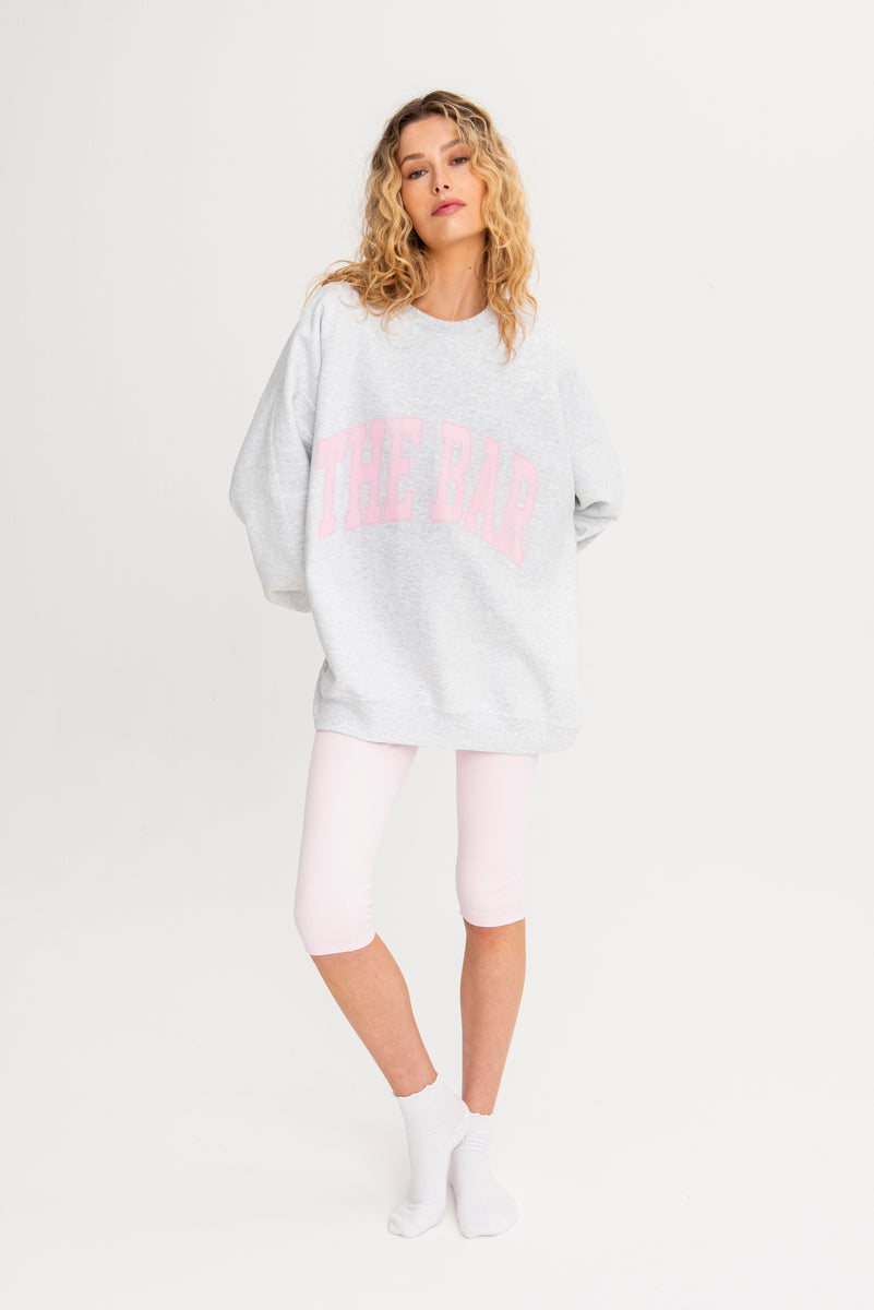 INSIDE OUT REVERSIBLE SWEATSHIRT - LT HEATHER GREY / PEONY – The Bar