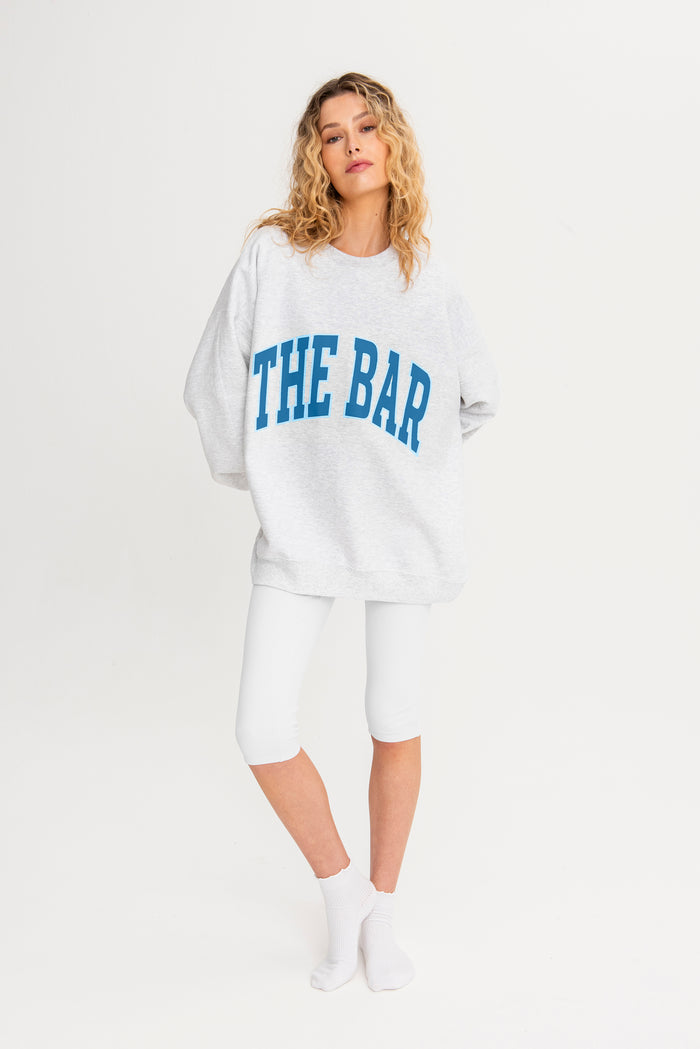 VARSITY OUTLINE SWEATSHIRT LT HEATHER GREY/COBALT/CERULEAN
