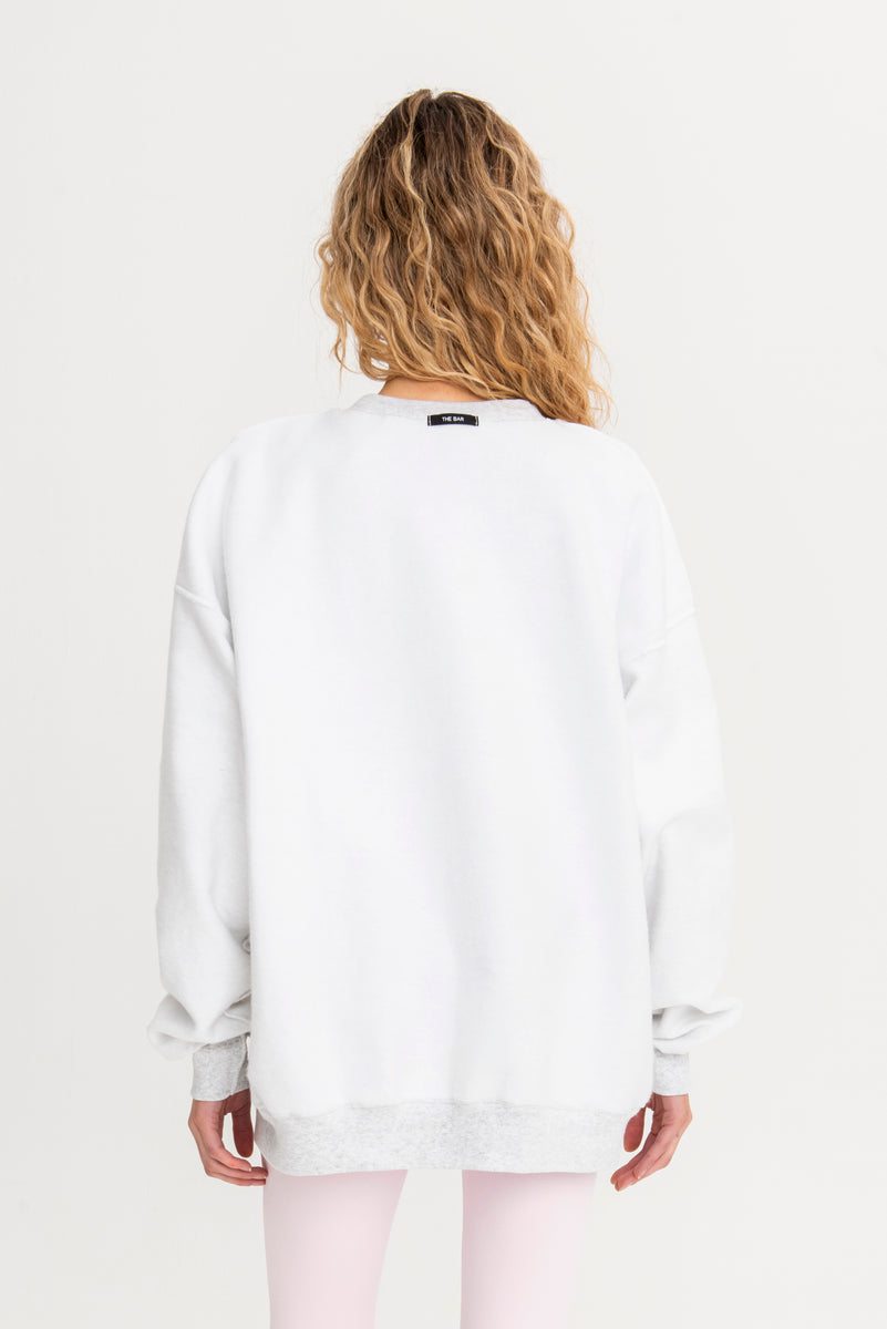 INSIDE OUT REVERSIBLE SWEATSHIRT - LT HEATHER GREY / PEONY – The Bar