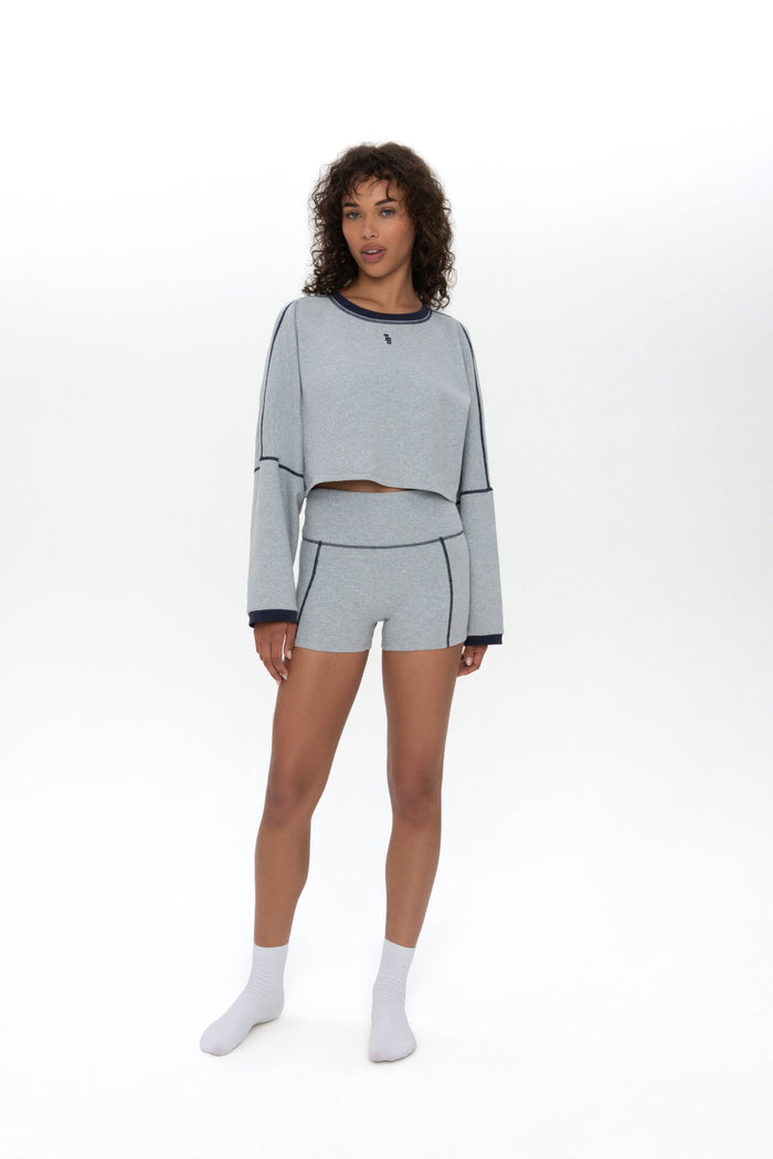 CROPPED LONG SLEEVE TEE ASPHALT