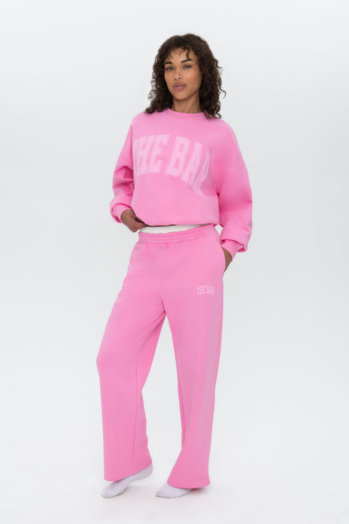 DOUBLE WAISTBAND SWEATPANT BUBBLEGUM PINK