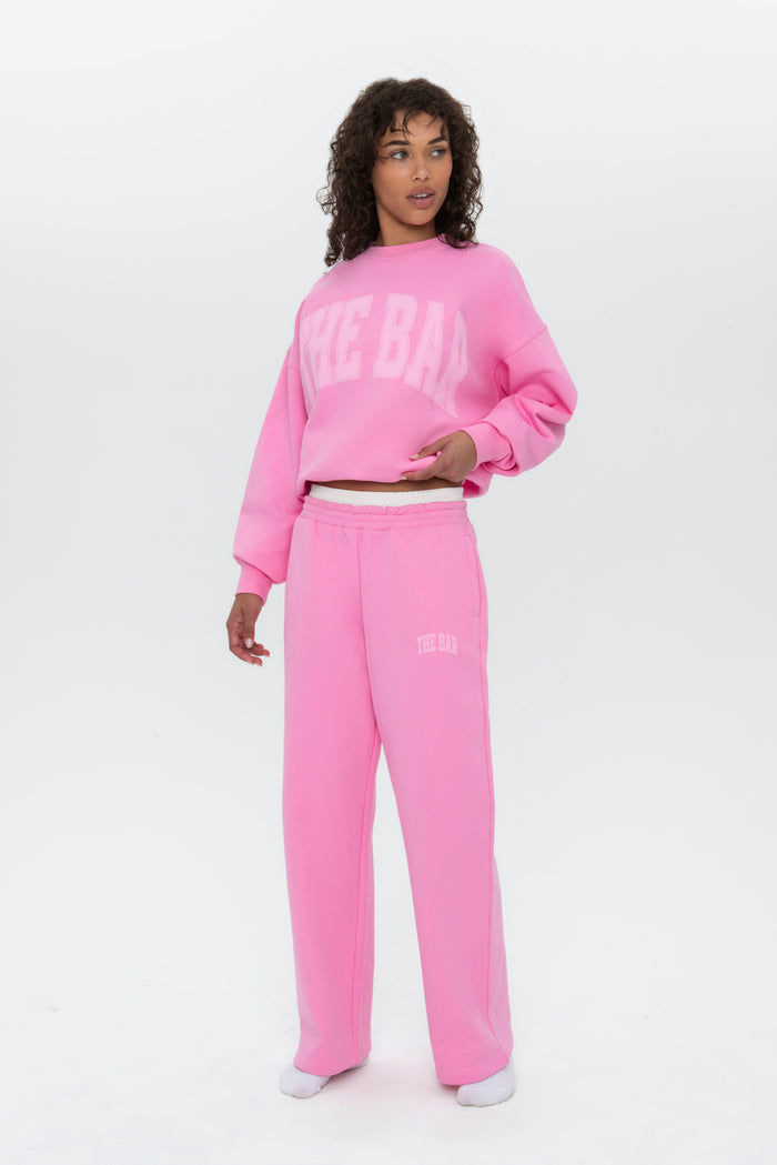 VARSITY TUCKED SWEATSHIRT BUBBLEGUM PINK