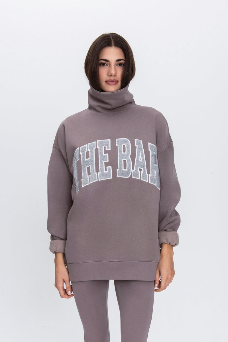 alors paris Sweat-shirt Sardina グレー Pas De Calais Fine Bouclé Turtleneck Knit Pullover - Heather Grey