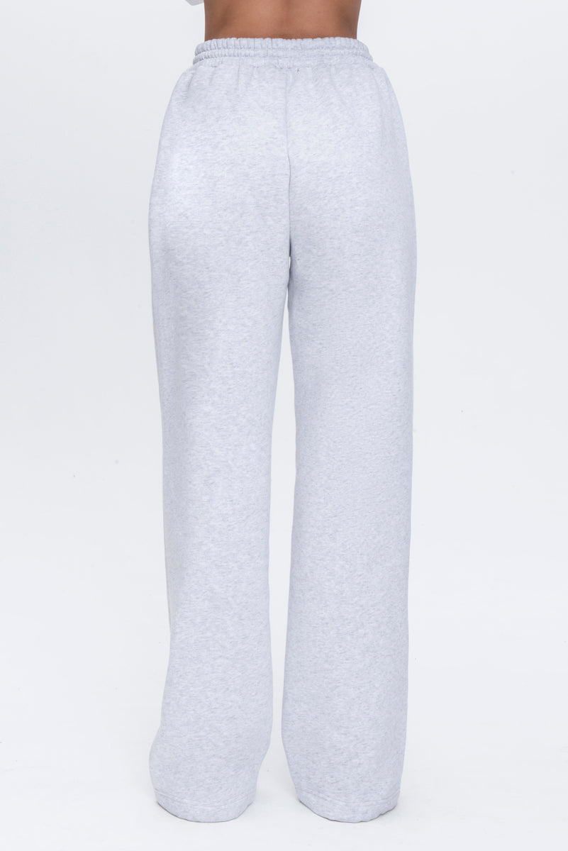 ARLO WIDE LEG SWEATPANTS LT HEATHER GREY/NUDE – The Bar
