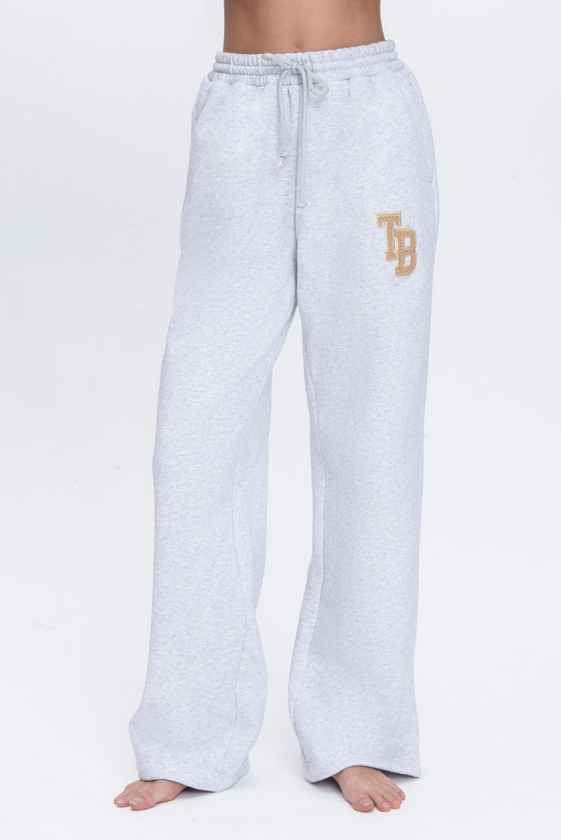 ARLO WIDE LEG SWEATPANTS LT HEATHER GREY/NUDE – The Bar