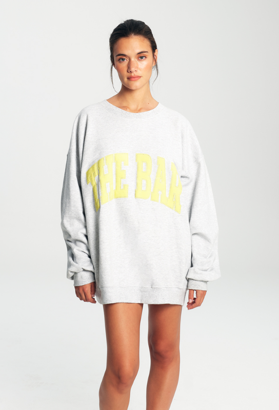 VARSITY SWEATSHIRT LT HEATHER GREY LEMON The Bar