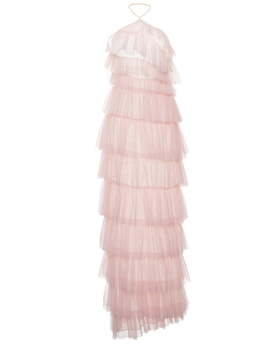 zara pink ruffle tulle dress HENRI GOWN ROSE – The Bar
