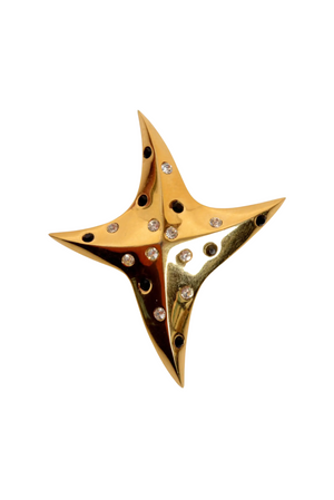 
                  
                    Load image into Gallery viewer, Givenchy 1980&amp;#39;s Vintage Star Brooch with Rhinestones and Faux Sapphires
                  
                