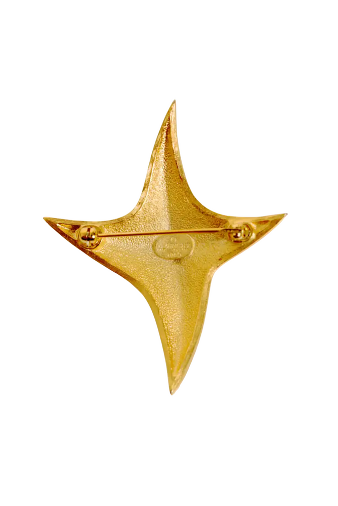 
                  
                    Load image into Gallery viewer, Givenchy 1980&amp;#39;s Vintage Star Brooch with Rhinestones and Faux Sapphires
                  
                