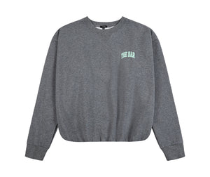 VARSITY TUCKED SWEATSHIRT (MINI LOGO) DARK HEATHER GREY/MINT – The Bar