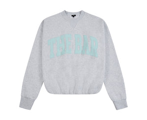 VARSITY TUCKED SWEATSHIRT (CLASSIC LOGO) LT HEATHER GREY/MINT