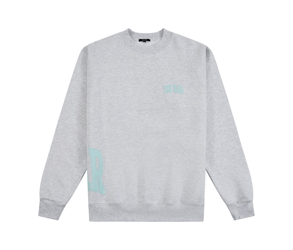 VARSITY WRAPPED SWEATSHIRT LT HEATHER GREY/MINT – The Bar