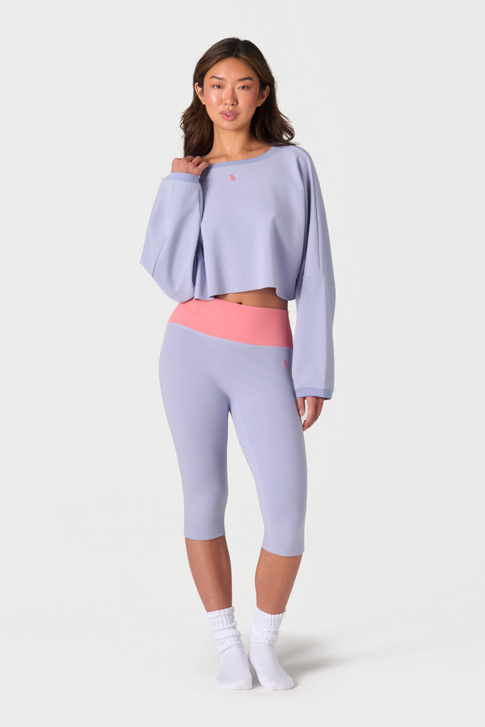 CROPPED LONG SLEEVE TEE MONDAY BLUES/SUN DRIED