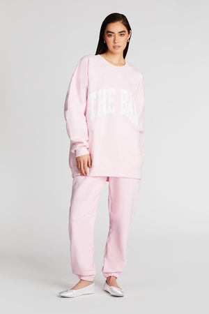 
                  
                    Load image into Gallery viewer, VARSITY SWEATPANTS BLUSH/WHITE
                  
                