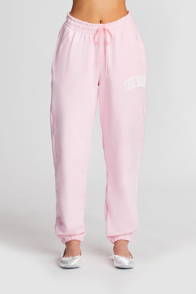 
                  
                    Load image into Gallery viewer, VARSITY SWEATPANTS BLUSH/WHITE
                  
                