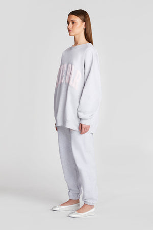 
                  
                    Load image into Gallery viewer, VARSITY SWEATPANTS LT HEATHER GREY/BLUSH
                  
                