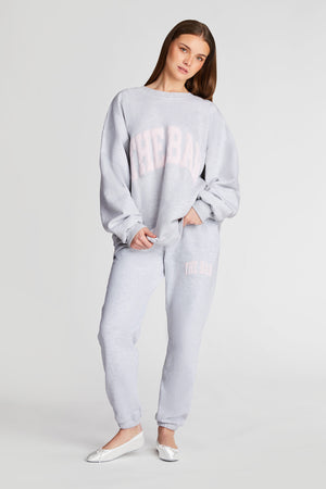 
                  
                    Load image into Gallery viewer, VARSITY SWEATPANTS LT HEATHER GREY/BLUSH
                  
                