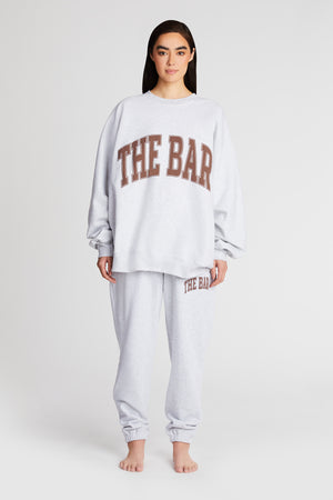 
                  
                    Load image into Gallery viewer, VARSITY SWEATPANTS LT HEATHER GREY/CHOCOLATE
                  
                