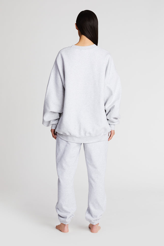 
                  
                    Load image into Gallery viewer, VARSITY SWEATPANTS LT HEATHER GREY/CHOCOLATE
                  
                