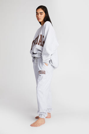 
                  
                    Load image into Gallery viewer, VARSITY SWEATPANTS LT HEATHER GREY/CHOCOLATE
                  
                