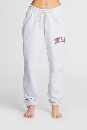 
                  
                    Load image into Gallery viewer, VARSITY SWEATPANTS LT HEATHER GREY/CHOCOLATE
                  
                