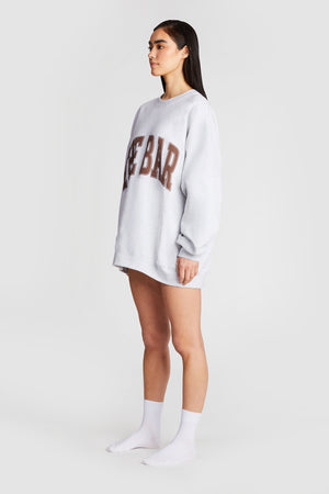 
                  
                    Load image into Gallery viewer, VARSITY SWEATSHIRT LT HEATHER GREY/CHOCOLATE
                  
                