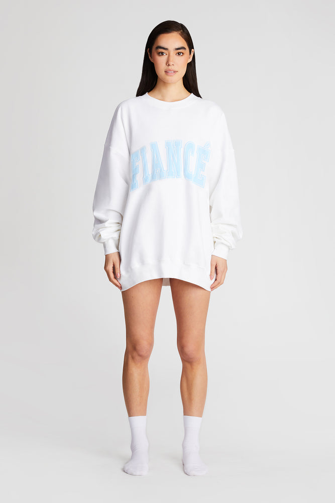 
                  
                    Load image into Gallery viewer, FIANCE SWEATSHIRT WHITE/BABY BLUE
                  
                