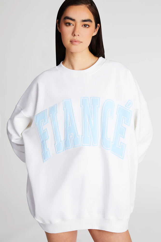 
                  
                    Load image into Gallery viewer, FIANCE SWEATSHIRT WHITE/BABY BLUE
                  
                