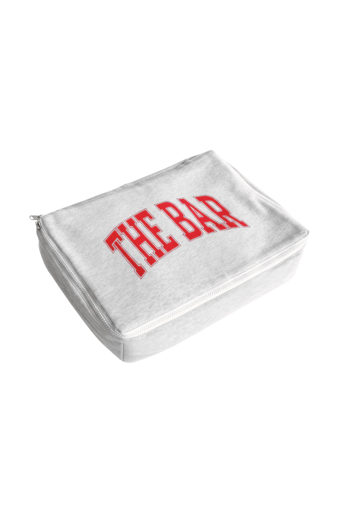 VARSITY POUCH/PACKING CUBE LT HEATHER GREY/BIG APPLE RED