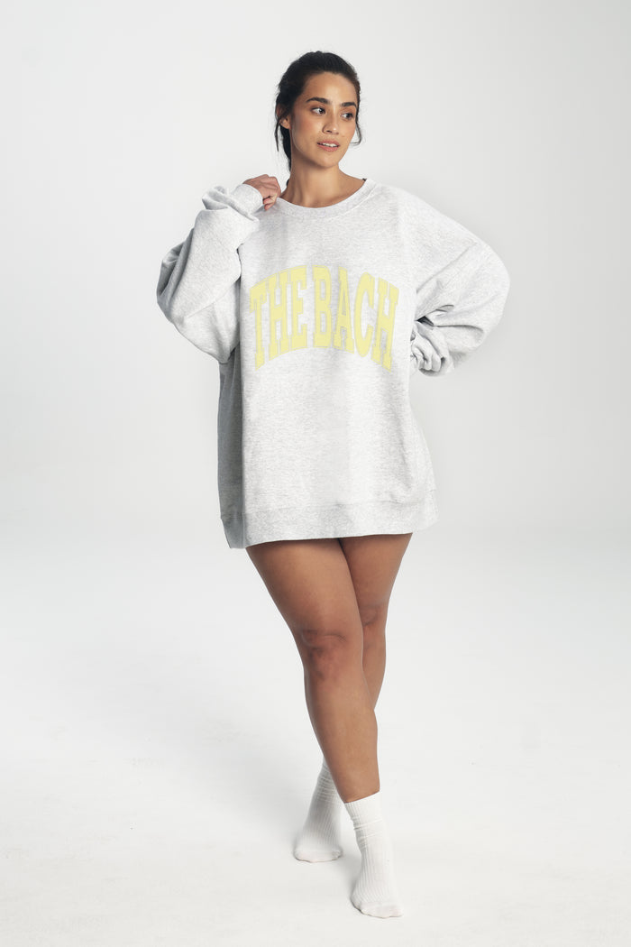 THE BACH SWEATSHIRT LT HEATHER GREY/LEMON