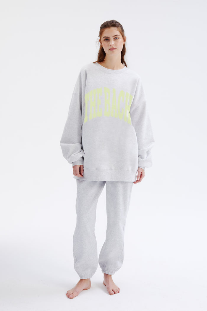 THE BACH SWEATSHIRT LT HEATHER GREY/LIME