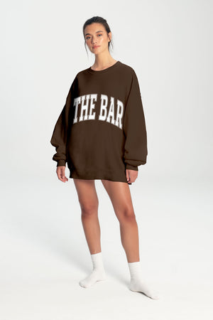 
                  
                    Load image into Gallery viewer, VARSITY SWEATSHIRT CHOCOLATE / WHITE
                  
                