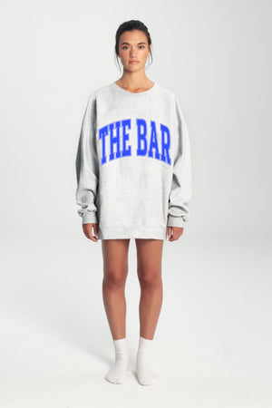 
                  
                    Load image into Gallery viewer, VARSITY SWEATSHIRT LT HEATHER GREY / COBALT
                  
                