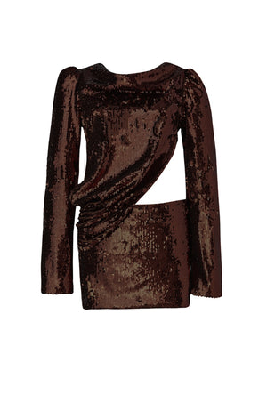 
                  
                    Load image into Gallery viewer, ROWAN DRESS HOT CHOCOLATE
                  
                
