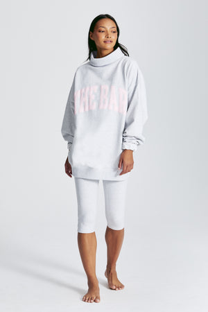 CHARLES HIGHEST NECK SWEATSHIRT LT HEATHER GREY/BLUSH – The Bar