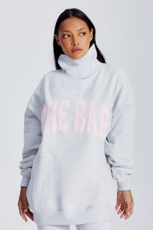 CHARLES HIGHEST NECK SWEATSHIRT LT HEATHER GREY/BLUSH – The Bar