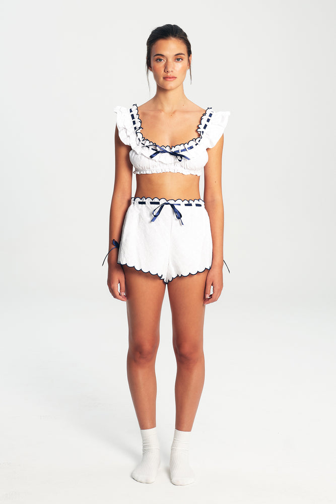 
                  
                    Load image into Gallery viewer, ALBA SHORT WHITE/BLUEBERRY
                  
                