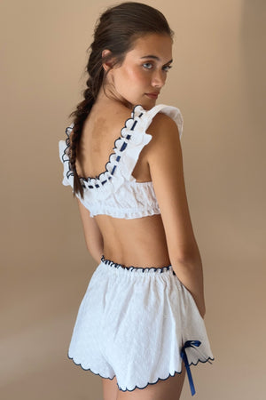 
                  
                    Load image into Gallery viewer, ALBA SHORT WHITE/BLUEBERRY
                  
                