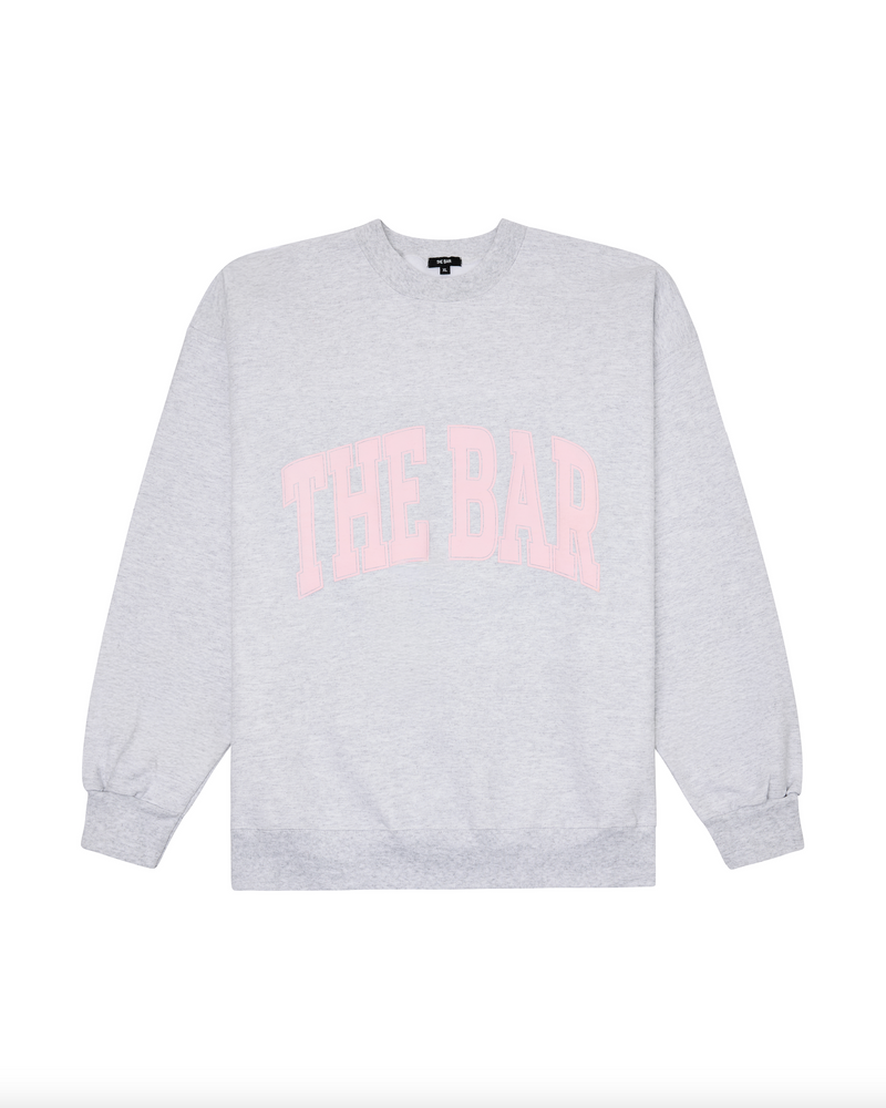 
                  
                    Load image into Gallery viewer, VARSITY SWEATSHIRT LT HEATHER GREY / BLUSH
                  
                