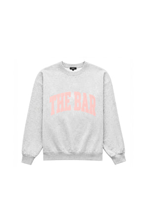 VARSITY SWEATSHIRT LT HEATHER GREY / BRIGHT CORAL – The Bar