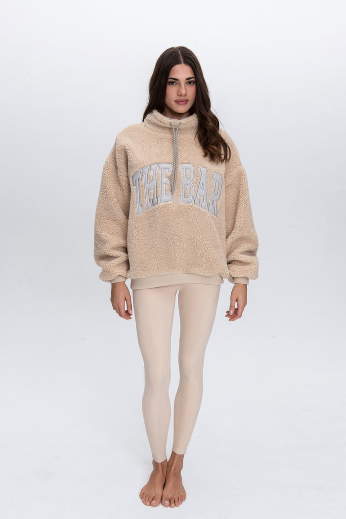 GIGI DRAWSTRING SWEATSHIRT NUDE/GREY