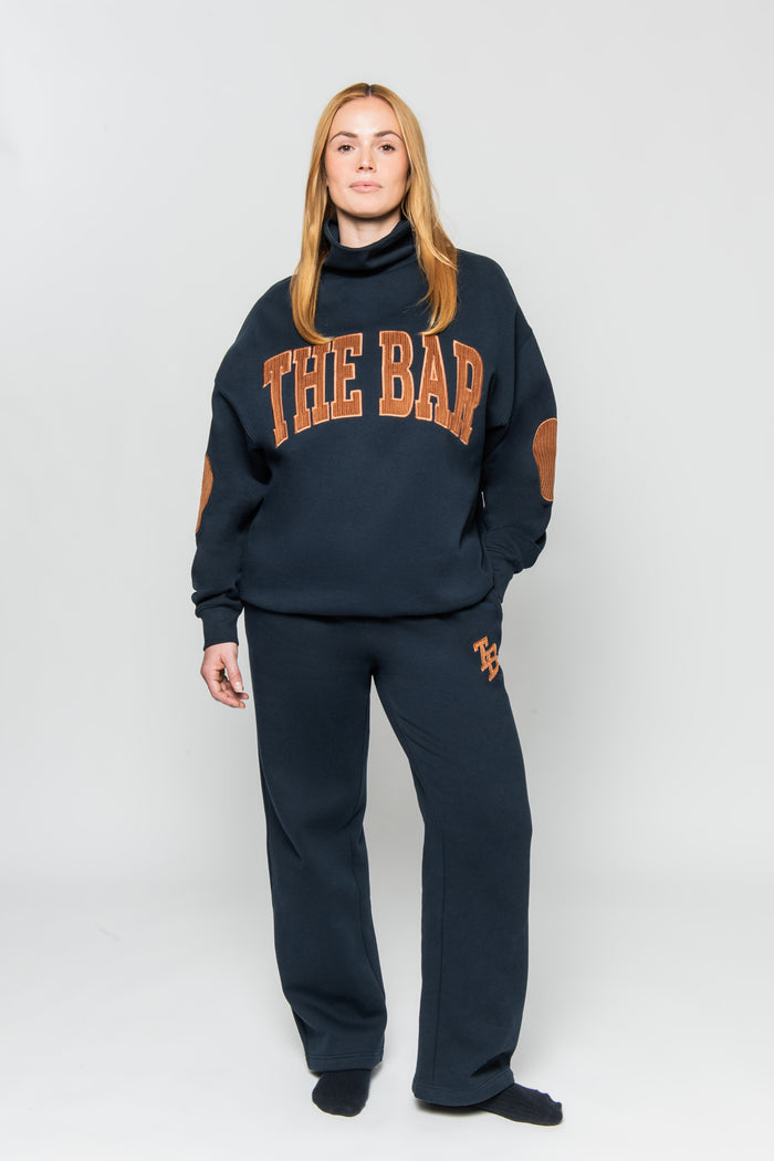 CHARLES HIGHEST NECK CORDUROY SWEATSHIRT NAVY / EMBER