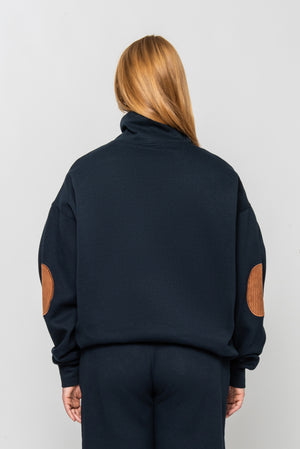 CHARLES HIGHEST NECK CORDUROY SWEATSHIRT NAVY / EMBER – The Bar